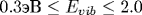 0.3 \text{}\leq E_{vib}\leq 2.0