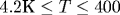 4.2 \text{K}\leq T\leq 400