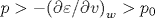 {p>-{{\left ( {\partial \varepsilon }/{\partial v} \right )}_{w}}>{{p}_{0}}}