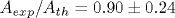 A_{exp}/A_{th}=0.90 \pm 0.24