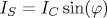 I_{S} = I_{C}\sin (\varphi )