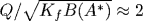 Q/\sqrt{K_fB(A^*)}\approx 2
