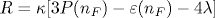 R=\kappa [3P(n_F)-\varepsilon (n_F)-4\lambda ]