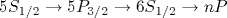 5S_{1/2} \rightarrow 5P_{3/2} \rightarrow 6S_{1/2} \rightarrow nP