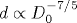 d \propto D_0^{-7/5} 