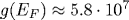 g(E_F)\approx 5.8\cdot 10^7