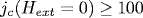 j_c(H_{ext}=0)\geq 100