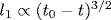 l_1\propto (t_0-t)^{3/2}