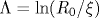 \Lambda =\ln (R_0/\xi )