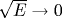 \sqrt{E}\rightarrow 0