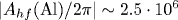 |A_{hf}({\rm Al})/2\pi| \sim 2.5\cdot10^6